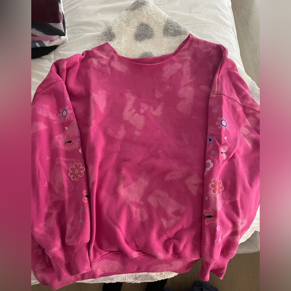 Pacsun cut crewneck tie dye pink